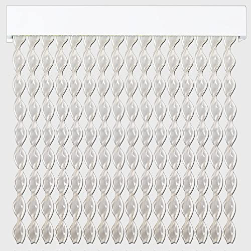 Rideaux de porte | 72 lanières en PVC et cadre en aluminium | Ideal pour l'intérieur et l'extérieur | Moustiquaire | Transparent | 210 * 90