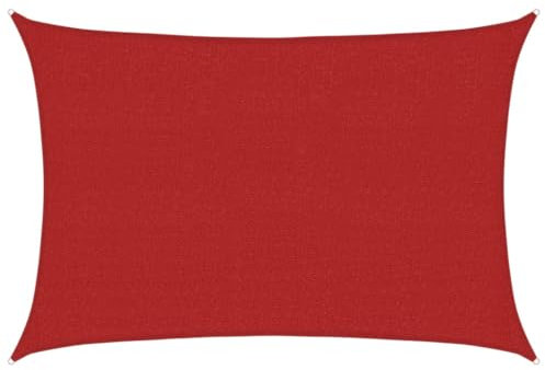 vidaXL Voile d'Ombrage Protection Ecran Solaire Voile de Parasol Anti UV Jardin Patio Terrasse Balcon Extérieur 160 g/m² Rouge 2,5x3,5 m PEHD