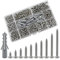 Vis autotaraudeuses M3 à tête bombée,630 vis à bois autoforeuses assortiment de chevilles murales d'expansion,vis autoperceuses en acier inox(6/8/10/12/14/16/18/20/25/30mm)(argent)