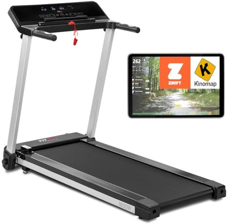 FITFIU Fitness MC-260-2 in 1 Laufband zum Laufen und Gehen, klappbar, mit Bluetooth und Herzfrequenzmesser, Lautsprecher, 12 Programme, ultrakompaktes und geräuscharmes Laufband, für zu Hause/Büro
