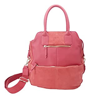 Kate Lee Women's Sac à en Cuir porté Main ou bandoulière VELYANE Rose Handbag, Pink, Moyen