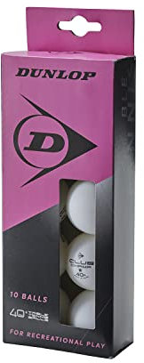 Dunlop 10er 40+ Tischtennis Bälle Weiß, Einsteiger Trainingsbälle