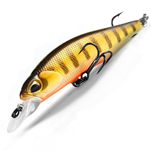 Wobbler BASS Slicker M63 SP in Color E 6,3 cm Köder fürs Angeln auf Barsch Zander Hecht & Co,flachlaufend