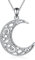 VONALA Keltischer Knoten Mond Halskette 925 Sterling Silber Mond Anhänger Kette Irland Schmuck Geschenke für Damen Mädchen (Keltischer Knoten Mond)