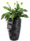 KADAX Pot de Fleurs Haut, Jardinière en Plastique de Grande Taille avec Motif Moderne pour Sublimer Votre Intérieur ou Extérieur, Bac à Fleur (Noir, 48.5 cm)