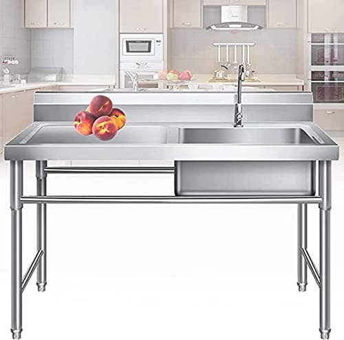 BEZAX Camping Waschbecken,Outdoor Edelstahl Spüle,Mobiles Spülenschrank Mit Armatur,Für Garage Garten Bar Hauswirtschaftsraum,Rightsink-1mm