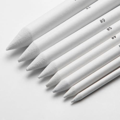 Jackson's Rice Paper Blending Stumps Mixed Sizes Pack of 8 for Drawing Shading