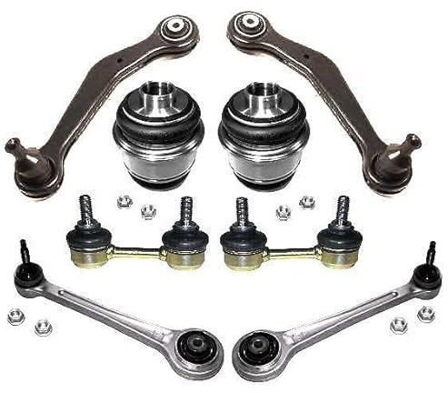 ATEC Germany 2x Querlenker Hinterachse oben, 2x Querlenker Hinterachse, 2x Koppelstange, 2x Hinterachslager Kompatibel mit BMW 5er Touring (E39), 7 (E38)