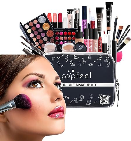 AFGSsm Kit de maquillage femme complet, Cofret maquillage pour femme, Palette maquillage, Cosmetic Makeup avec Ombres à Paupières, Pinceaux, Correcteur, Mascara..(27 PIÈCES)