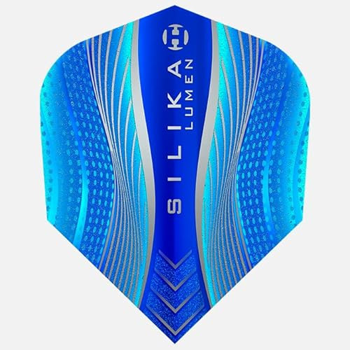 Harrows Lumen No6 Dart-Flights | 5 x Sets Dart-Flights (insgesamt 15 Flights) I 100 Mikron Dart-Flights I Premium Extra Stark Made in UK I Professionelles Dartzubehör I Blaue Dart-Flights