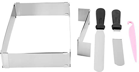 Stampo da Forno Quadrato, Regolabile, Cornice per Torte Cornice per Torta Rettangolare Estensibile Cornice per Torta/Pizza, per Torta