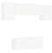 vidaXL Wohnwand 6-TLG., Schrankwand mit viel Stauraum, Wandmontage Anbauwand Fernsehschrank, Wohnzimmer Set Wandschrank, Weiß Holzwerkstoff