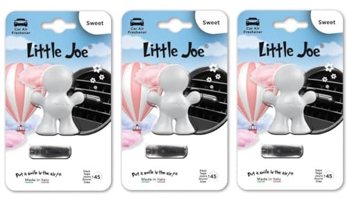 3er Pack Little Joe Lufterfrischer fürs Auto zur Montage an jedem Lüftungsgitter +/-45 Tage Frische im Auto (Sweet/weiß)