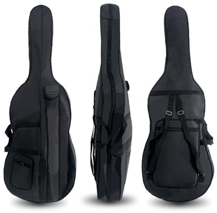Vetimobato Cello Gigbag 4/4 Full Size Cello Soft Bag 1/2 1/4 1/8 Wasserdichte Cellophan-Tasche Reise 3/4 Cellophantasche mit mehreren Taschen und Griff & verstellbaren Rückengurten Cellophanrucksack