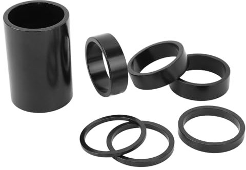 VBESTLIFE Fahrrad-Headset-Abstandshalter, 7 Stück, 2 Mm, 3 Mm, 5 Mm, 10 Mm, 50 Mm, Aluminiumlegierung, Fahrrad-Vorbau-Headset-Unterlegscheiben für 28,6 Mm Gabeln, VBESTLIFE4upt2vs8d6