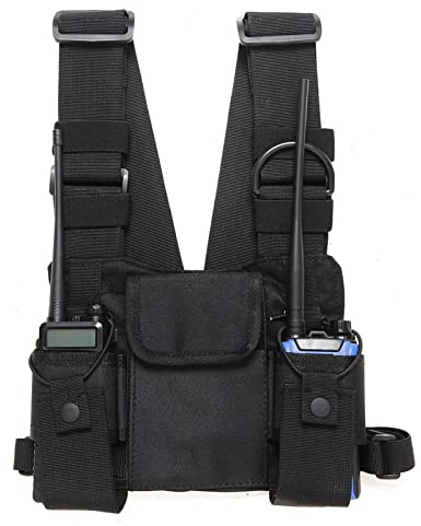 TOWEBOORY Holster Radio, Sac de Poitrine Utilitaire Universel pour Talkie-walkie Sacs de Harnais de Poche de Poitrine pour Talkie-Walkie pour Les Entraînements, Le Cyclisme, la Randonnée