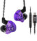 CCZ Melody USB C Earbuds, 1DD 1BA Drivers, Comfortable Ear Fins, Type C Headphones for iPad, Samsung Galaxy s23-s20 (Purple, USBC with Mic)