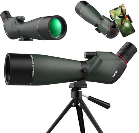 25-75X80 Spotting Scope for Bird Watching - Spotter Scopes with Tripod Phone Adapter - OPAITA Waterproof HD Scope for Target Bird Watching, BAK4 Prism FMC Optics Lens