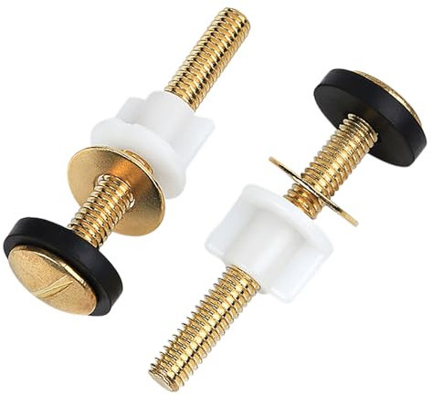 2 Pack Toilet Seat Fittings, Universal Toilet Seats Screws and Bolts Toilet Seat Hinges Replacement Heavy Duty Toilet Seat Fixings Kit for Top Mount Toilet Seat Hinges