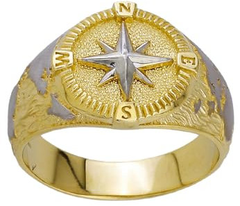 JC Schmuck Echt 585 Gold Herren Ring Siegelring Oval Schmuckring Ovale Form schlichtes Design in Bicolor Größe wählbar Schmuck Unisex | Made in Germany I 8709