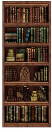 workid Türtapete Selbstklebend Türfolie Selbstklebend Türaufkleber Türposter Türsticker Fototapete 3D Effekt für Schlafzimmer Wohnzimmer Küche Vintage Buchregal Aufkleber 90 * 200cm MT-2