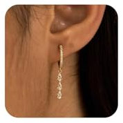 Kabwea Petites Créoles Plaquées Or 18 Carats pour Femme - Boucles d'Oreilles en Or, L, Dorée