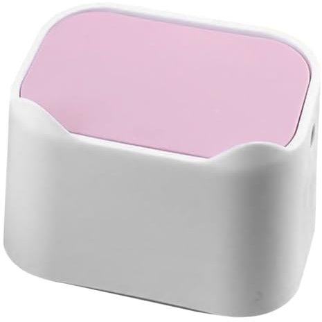 CAXUSD Flip Lid Trash Can Desktop Garbage Type Press Container Small Waste Bucket Plastic for Office Bathroom
