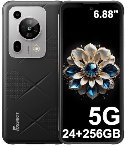 FOSSiBOT F112 Pro Rugged Smartphone,Android 14 Unbreakable Phone,24(8+16)+256GB/1TB Expand,6.88” FHD+ Display,7150mAh Battery Rugged Phone Unlocked,Dual 5G Smartphone,NFC
