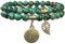 Alaoo Bracelet en Pierre Naturelle, Bracelet en Pierre de Cristal 8 mm Bracelet Spirituel en Pierres Précieuses avec Accessoires Arbre de Vie et Feuille pour Relaxation, B