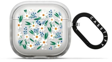 CASETiFY Impact Airpods (4. Generation) Hülle mit Ring [2 m Fallschutz] – Gänseblümchen – Frost