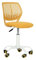FurnitureR Esszimmer-Drehstühle, 1PC Küchenstuhl, gepolsterter Stuhl, Drehstuhl, bequemer Stuhl mit Rädern, Rückenlehne, armloser Stuhl für Esszimmer, Wohnzimmer, Gelb