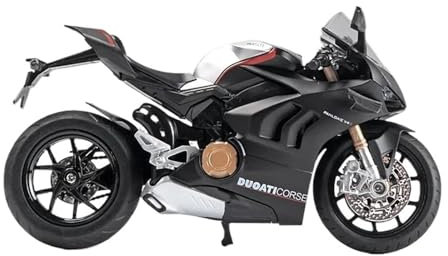 Motorrad in Limitierter Auflage 1:12 Für Ducati Panigale V4S Diecast Racing Motorrad Modell Simulation Sammlung Display Souvenirs Hobby Souvenir(Black)