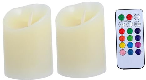 Tofficu 2stücke Flammenlose Kerzen Farbige Batteriebetrieben Für Partys Hochzeit Tischdekoration Led Leuchten Weihnachtsfeiern