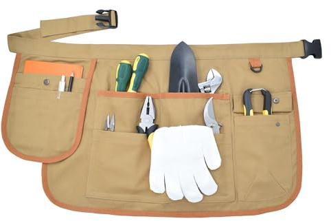 Nanxson Canvas Gardening Apron for Women Men, Garden Tool Belt | Waist Tool Apron with Multi Pockets, ideal for Gardeners, Woodworkers and Cleaners