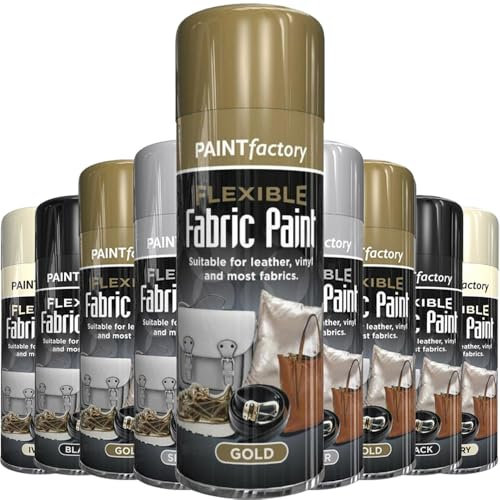 1x Flexible Fabric Gold Aerosol Spray paint 200ml, Leather Vinyl Textile Clothes Quick & Fast Drying Spray Paint - FB-3