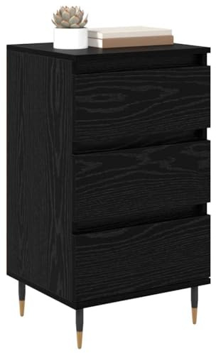 vidaXL Sideboard with Drawer Black oak 35 x 40 x 70 cm Engineered wood, Elegant Storage Unit, Rectangular Living Room Sideboard, Stylish Engineered Wood Cabinet, Modern Minimalist Design
