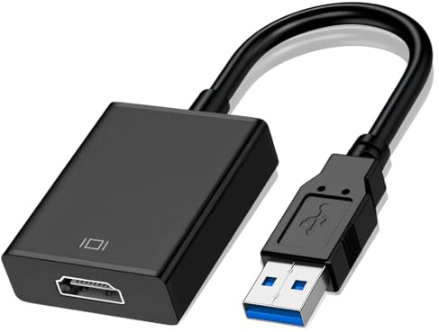 Ridwiwa USB-auf-HDMI-Adapter 1080p Full HD USB zu HDMI Adapter Kompatibel mit Windows 11/10/8/7, Mac, Laptop & PC, Konverter mit für Dual Monitor, Erweiterungs und Spiegelmodus, Plug und Play