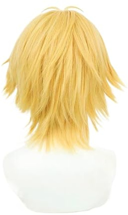 1pc Wig Anime Chainsaw Man Synthetic Hair Golden Layered Short Costume Theme Wigs Heat Resistant For Cosplay