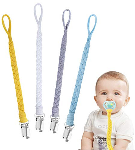 Ciuccio Clip Baby Catena per Ciuccio in Cotone per Bambini Infantile Triangolo Baby Sciarpa Sucker 4 Pezzi #8