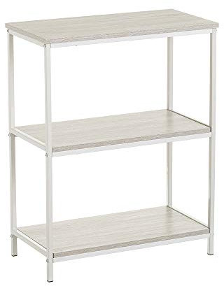 LOLAhome Estantería de Metal Negro con estantes Urban Industrial (Blanco 3 estantes 76x60 cm)