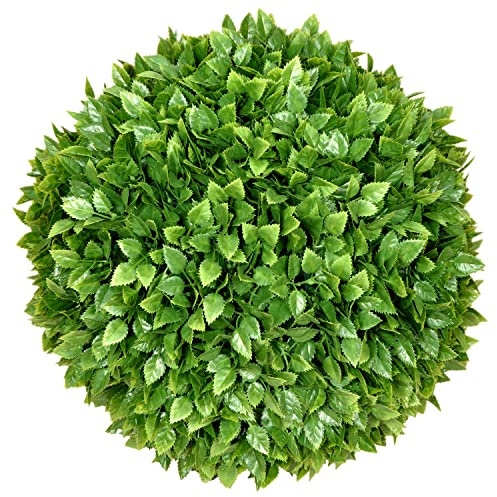 Ecoopts 15 Inch Artificial Topiary Ball Lifelike Plants Rose Leaf Boxwood Decor Cone for Wedding, Home, Front Patio,Planter,Deck,Garden,Backyard Décor Multiple Sizes 1 Pack