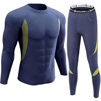UNIQUEBELLA Set di Intimo Termico, Intimo da Sci da Uomo, Intimo Termico da Sci, Strato di Base Termico + Mutande per Il Freddo Invernale