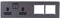 Schneider Electric Ultimate Screwless Flat Plate - Switched Double Power Socket, Double Pole, with Combination Media Plate, GU34202DMPBBN, Black Nickel with Black Insert