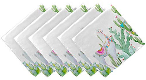 CaTaKu Alpaka-Servietten, Cocktail-Servietten, Kaktus, Lama, Love, Servietten, waschbar, wiederverwendbar, für Partys, Zuhause, Küche, Dekoration, 50,8 x 50,8 cm Casual 20 x 20 mehrfarbig