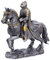 Nemesis Now Kriegspferd Figuren (6er Set), 6 kleine mittelalterliche Kriegspferd und Panzerreiter, Gold, Silber