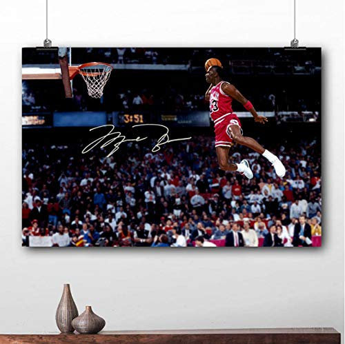 mohanshop Rahmenlose Malerei Basketball Poster Michael Jordan Fliegende Dunk Bild Malerei Leinwand Drucken Wandkunst Für Home Room Decor 40X60Cm Ohne Rahmen
