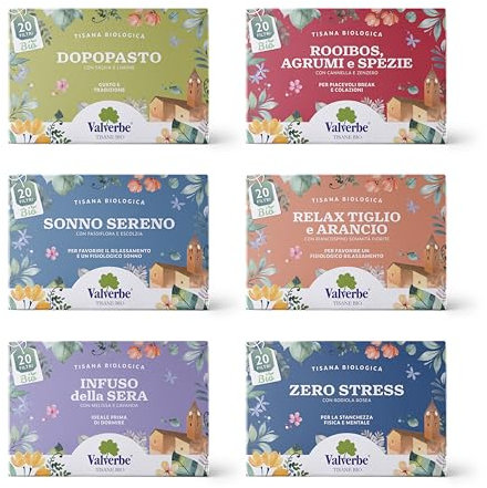 VALVERBE Mix 6 tisane Rilassanti biologiche - 120 g