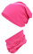 TupTam Kinder Beanie Mütze Schlauchschal Set Übergangszeit, Farbe: Amarant, Größe: 52-54