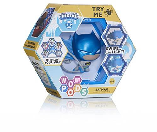 WOW! PODS Justice League - Batman Figur Metallic Special Edition | Offizielle Dc Comics Superhelden Figur Leuchtende Wackelfigur |Batman Superhelden Sammelfigur