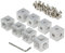 Zeberoxyz 8 Stück Silber Eckwinkel Cube mit 24PCS M5 Gewindestiften für 2020Serie Slot 6mm Aluminium Strangpressprofil Zubehör (8 Stück Quadratische Ecke-Silber)